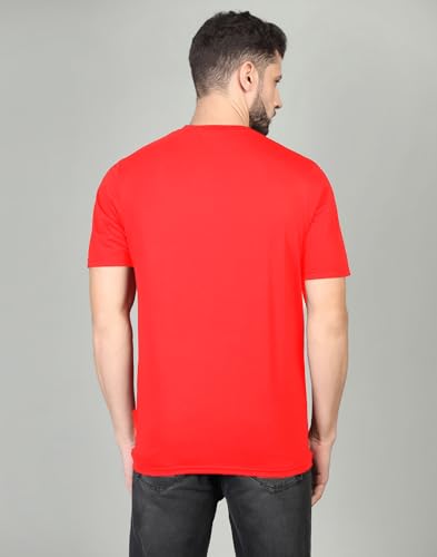 Image of INKKR Men's Solid Regular Fit T-Shirt Blue Red L-Grey