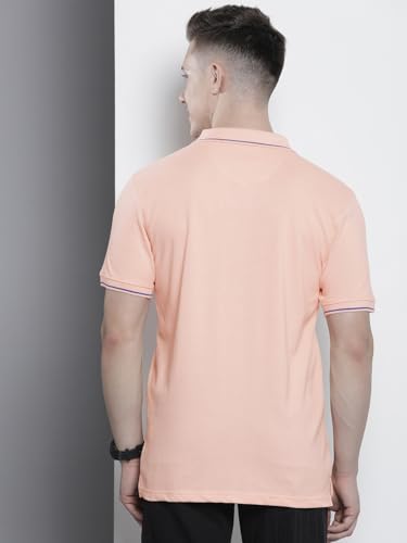Image of The Indian Garage Co Men Slim Fit Solid Polo Neck Half Sleeves Tshirt