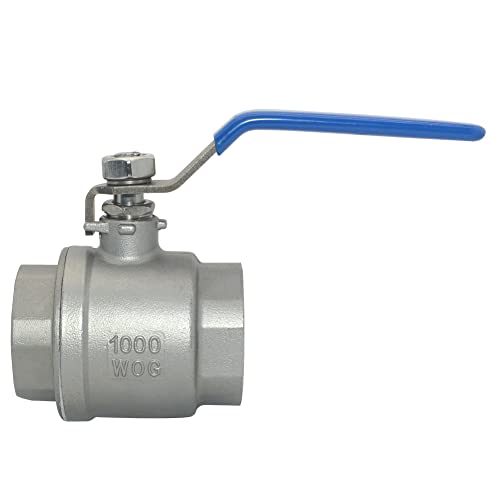 Image of DAN SPEED 1-1 /4 inch Female 316 Stainless Steel Full Port Ball Valve Vinyl Handle WOG1000 (1-1 /4 inch)