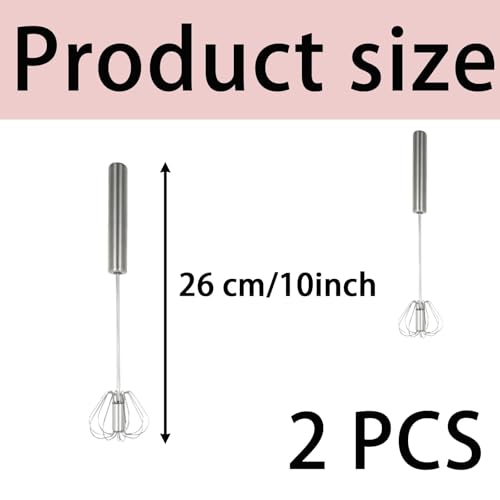 2-in-1 Egg Blender - Rotating Hand Push Milk Frother & Whisk Mixer - Image 3