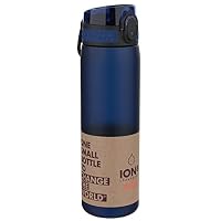 ion8 Trinkflasche, 500 ml, Auslaufsicher, Einhandöffnung, Sichere Verriegelung, Spülmaschinenfest, BPA-frei, Tragegriff, Klappdeckel, Leicht zu Reinigen, Klimaneutral, Marineblau – Ansicht 9