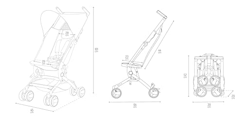 MoMi GRACE leichter Kinderwagen ab 6 Monaten kompakt Buggy mit einem Rucksack zum Tragen passt als Handgepäck faltbarer Reisebuggy 5-Punkt-Gurt