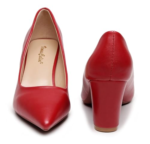 Image of VenusCelia Women's Lewin Pump Chunky Heel Shoe
