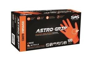 SAS Safety 66574 Astro-Grip Disposable Powder-Free Nitrile Gloves