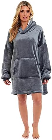 Hooded Blanket Top Lounge Fleece Sherpa Original Blankets Sweatshirt Hoodie As Seen On TV Warm Soft Cozy One Size Fits All Men Women Girls Boys