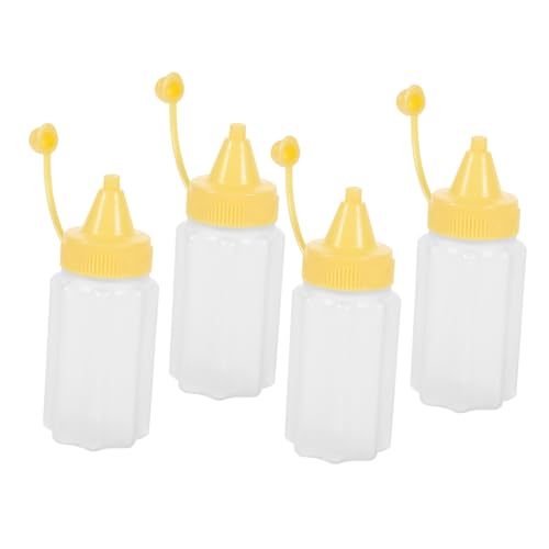 Imagen de ULTECHNOVO 4piezas Mini Botellas De Kétchup y Dispensadoras Recipientes Para Ensalada Exprimibles Portátil