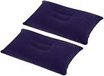 PATIKIL Inflatable Pillow, 2 Pack Squared Ultralight Camping Travel Pillow Desk Rest Neck Support for Hiking Backpacking Office, Dark Purple