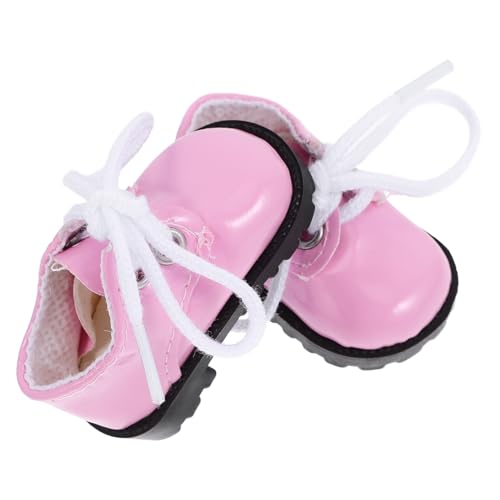 LRXIYODE Zapatos de Muñeca Miniatura Decorativos para Niños, Tamaño Pequeño 5.5x2.6 Cm, Color Rosa, Accesorios para Muñecas y Decoración de Juguetes