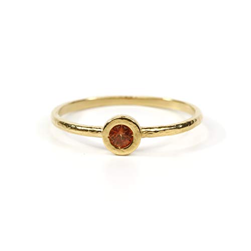 Bague saphir orange et argent plaqué or pour illuminer votre style
