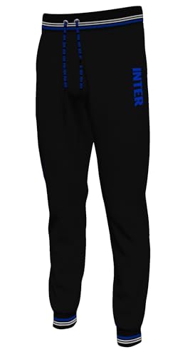100% COTONE Inter Pantalone Lungo Uomo in 100% Cotone in French Terry Tuta Prodotto Ufficiale (IT, Testo, M, Regular, Regular, Modello 2035)