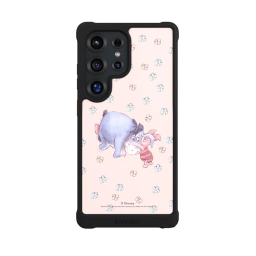 Coque Samsung S25 Ultra antichoc MagSafe noire NIVOmax de téléphone Disney Winnie Porcinet Âne