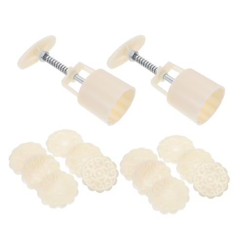 FELTECHELECTR 2 juegos Molde para Tartas Luna Sellos Flor Prensa Manual para Hornear Galletas Fondant y Cupcakes Molde Duradero para Repostería Tradicional