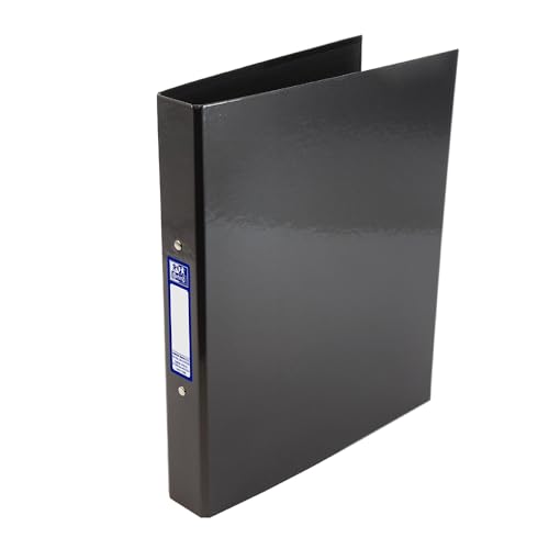 Oxford Premium A4 Ring Binder Charcoal Black Single Folder 25mm Capacity Laminated Paper on Board
