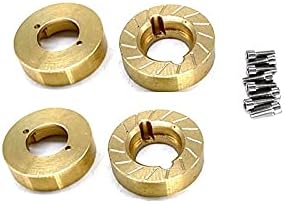 Heavy Metal Internal Wheel Weights Turning Copper Counterweight for Axial SCX10 II 90046 90047 1/10 RC Car KB09 - (Color: 4pcs)