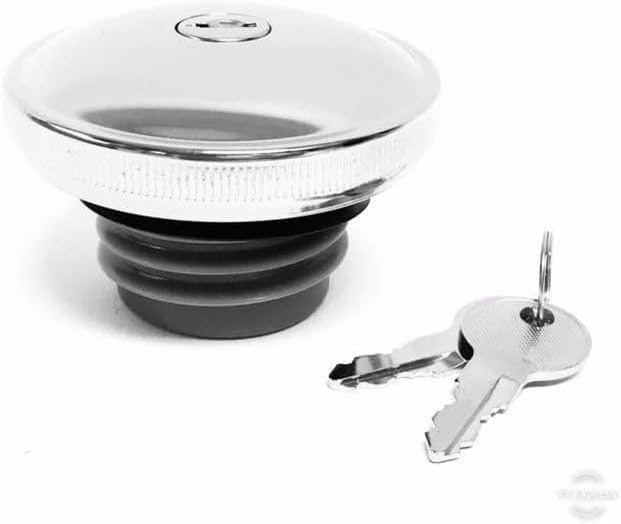 Knurled Locking Screw-in Ratcheting Chrome Vented Key Lock Gas Cap Motorcycle Tank Sportster Harley Dyna Chopper Similar Fuel Caps 03-0320A-A Drag Specialties 141892 Softail 1996-2017 J&P 7200843 Vent