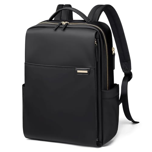 GOLF QUALITY Rucksack Damen, Rucksack mit Laptop Fach 16 Zoll Herren Laptop Rucksack Wasserdicht, Schultasche Klein Backpack Women Elegant Casual Daypack, Aebeitsrucksack für Lehrer Urlaub Schwarz