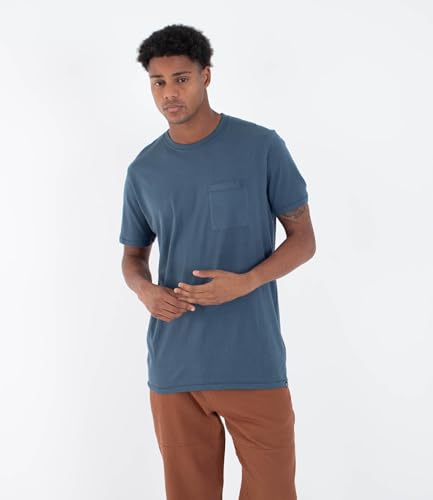 T-Shirt à Manches Courtes Homme Low Tide Pocket Mode Été Haut Col Rond