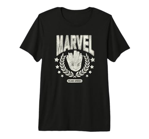 T-shirt premium Groot Marvel en coton doux avec imprimé haute définition style vintage