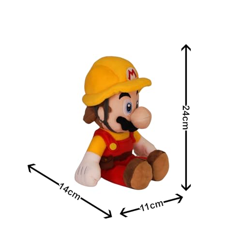 Nintendo Super Mario Maker 2 Plüschfigur 25cm - Offiziell Lizenzierte Kuscheltier für Kinder und Sammler - Weicher Plüsch Spielzeug - Hochwertige Verarbeitung