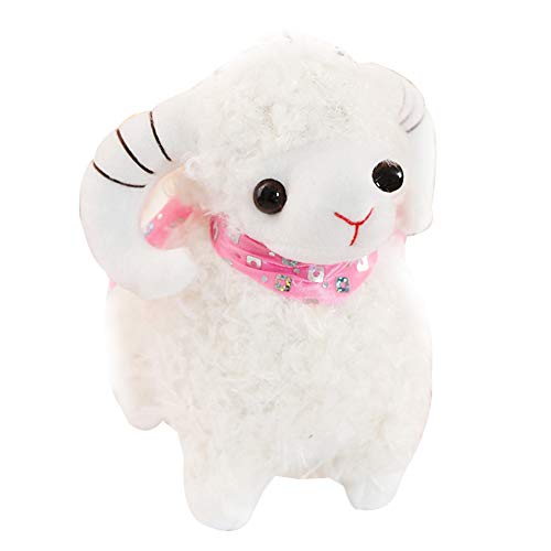 Kyuccfrsus Sheep Cute Stuffed Animal Plush Toy, Adorable Soft Toy Plushies Lovely Plush Lamp Sheep Animal Soft Stuffed Doll Home Bed Sofa Decor Toy Gift White 20cm