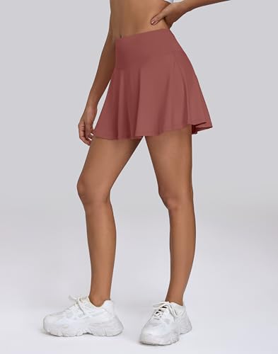 Image of Women's High Waist Pleated Tennis Skirt with 4 Pockets Lightweight Athletic Golf Skorts Skirts for Running Workout