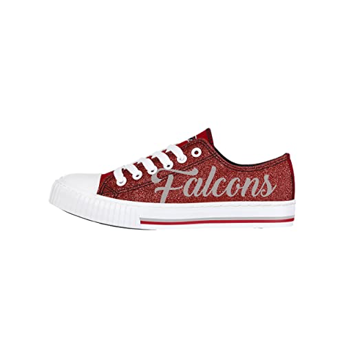 Image of FOCO Womens NFL Team Logo Ladies Fashion Color Glitter Low Top Canvas Sneakers Shoes