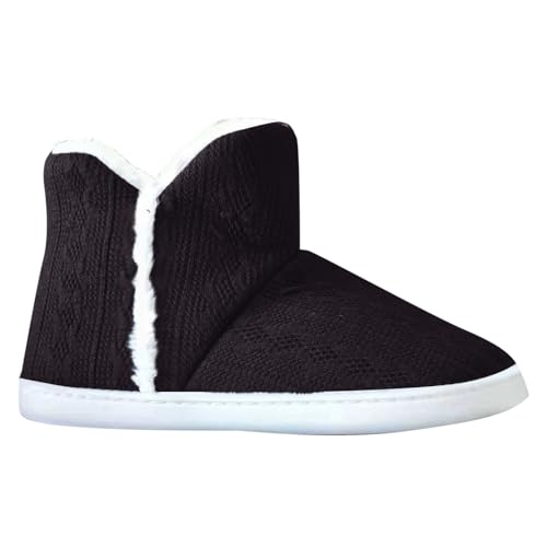 Women's Chunky Knit Sweater Boots Fur Lined Fuzzy Winter Slip