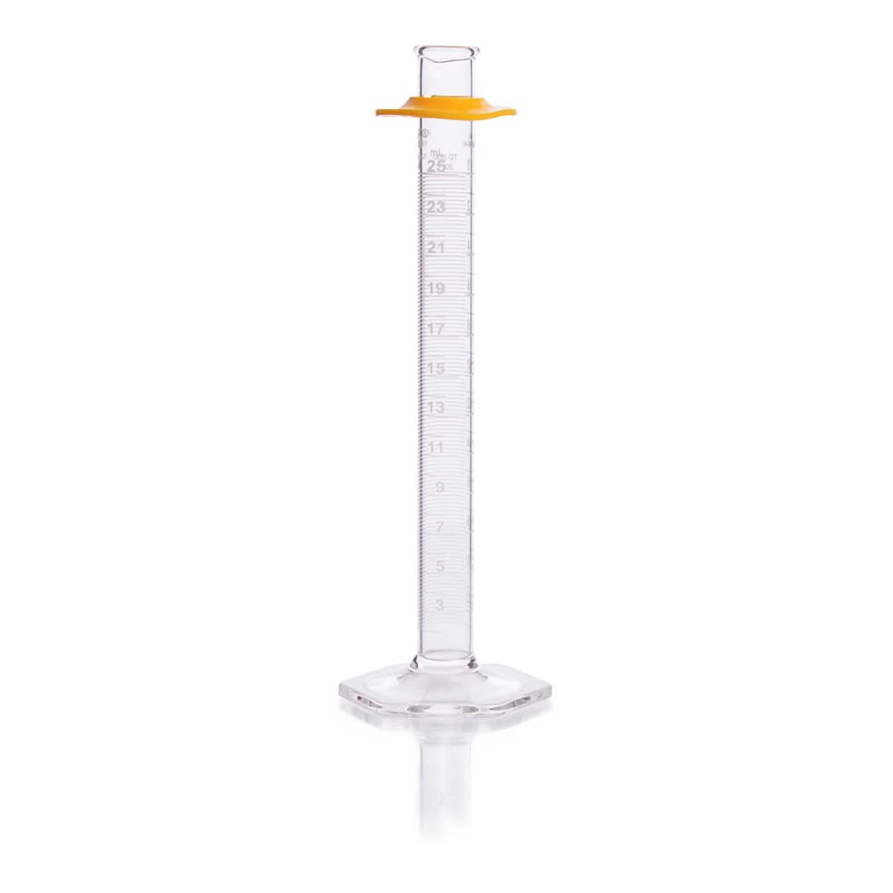 KimbleChase KIMAX 20028W-25 Borosilicate Glass Class A Cylinder with Reverse Metric Scale, Calibrated to Deliver, 25mL Capacity (Case of 6)