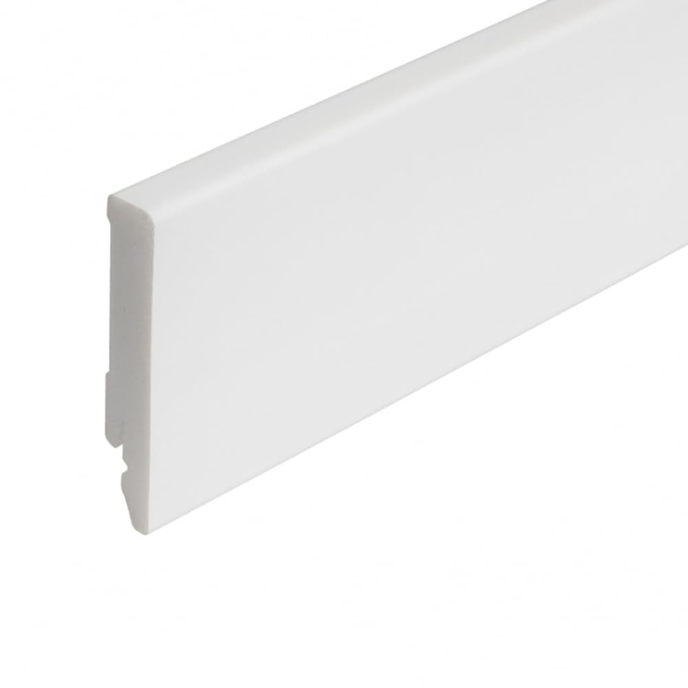 Elegance Waterproof Plastic Skirting Board White Satin 80mm x 2.2m x 14mm