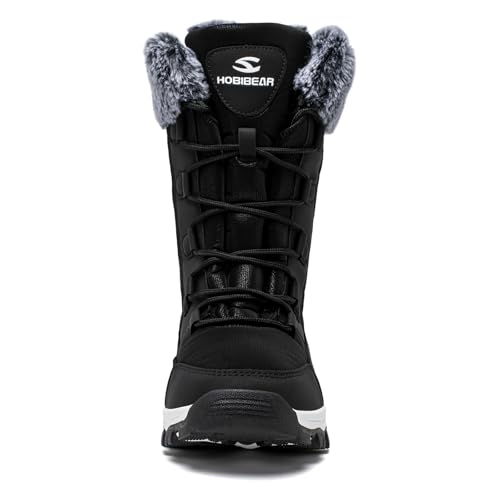 HOBIBEAR Women's Winter Snow Boots Waterproof Lightweight Warm Faux Fur Lined Mid-Calf Booties（Black Size 7 Women - image 5