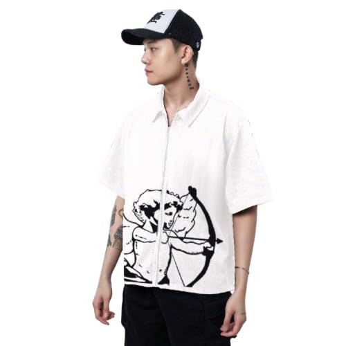 Image of Men Cotton Black Half Sleeve Stylish Zip T-Shirt for Men
