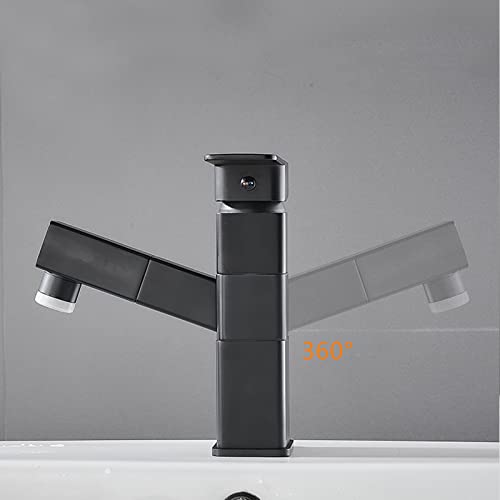 Robinet mitigeur de lavabo avec douchette extractible et bec orientable multi-usage - 8