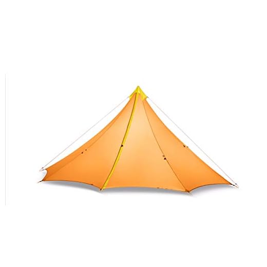 WEARRR 860 g campaña campaña Ultraligero 3-4 Persona al Aire Libre 20D Nylon Ambos Lados Recubrimiento de Silicona pirámide lámina Grande Tienda de campaña 3 Temporada (Color : Orange)