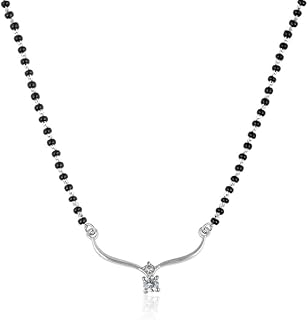 lbv la belle vie LBV 925 Sterling Silver Rhodium Plated Stones Studded Mangalsutra For Women-picture-27
