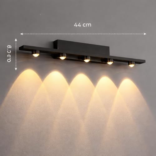 Image of FILLISKA LED Mirror /Picture /Vanity Light with Warmwhite Light and Luxurious Finish (5 LED Matt Black-985B)
