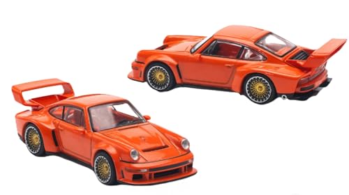 Diecast Collectibles Model Car Compatible with Pop Race 1:64 Porsche Singer DLS Turbo Study Orange Limited Edition PR640131