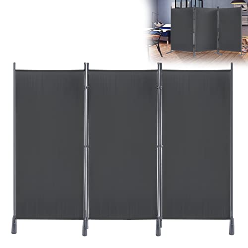 YRHome Paravent Raumteiler 3 teilig 275x180cm flexibel Trennwand Sichtschutz Stellwand Raumteiler Sichtschutzwand mit Kabelbinder & Nägel für Schlafzimmer Wohnzimmer Büro (Anthrazit)