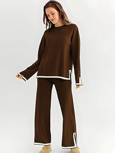 Image of Women's Winter Woolen Sweater with Pajama | Warm Winter Wear Cord Set | Woolen Tracksuit Loungewear Set