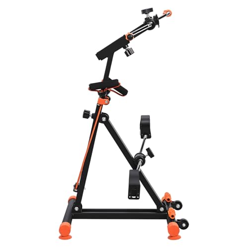 Image of 4-in-1 Adjustable Exercise Bike for Home Rehabilitation, Upper & Lower Limb Training Machine with 3-Gear Angle, 4-Gear Height & Resistance, Lightweight Compact Physiotherapy Station for Seniors, Recov