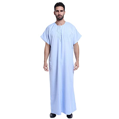 Caftan Homme Anti-Transpiration - Qamis en Coton Léger pour Fortes Chaleurs
