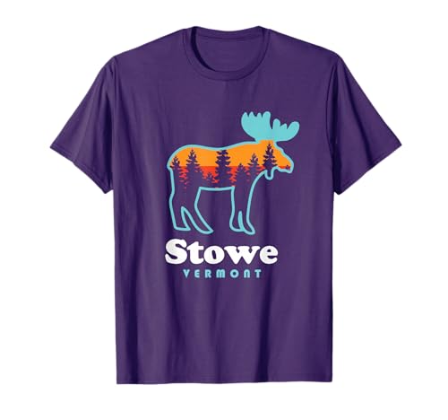 Stowe Vermont Skiing Mountains Stowe VT Moose T-Shirt