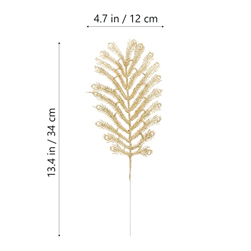 Holibanna Feather Picks Sequined Ostrich Feather Artificial Peacock Feather With Glitter Simulated Meranti Tail For Home Decoration Christmas Tree Garden Decor #TOP1