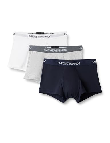 Emporio Armani Underwear CC722 Underwear, Hombre, Multicolor (Blanco/Gris/Azul Marino), S