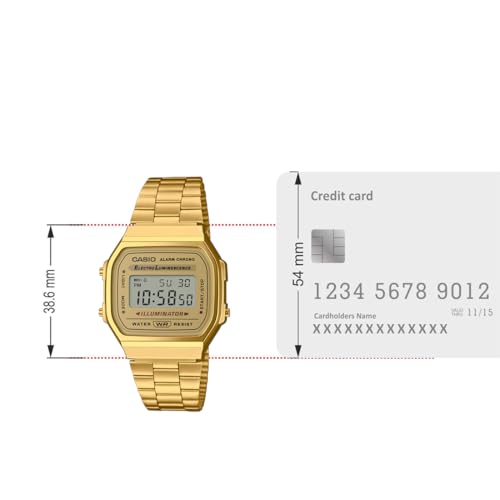 Casio Vintage A168WG-9WDF Digital Gold Dial Unisex (D169) - Image 7