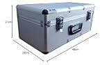 Kreher® Transportkoffer 27L - Robuster Werkzeugkoffer mit Aluminiumrahmen & ABS-Korpus, abschließbar, Metallverschlüsse, Neopren-Innenraum - Große Aufbewahrungsbox für Werkzeug, Kamera & Elektronik