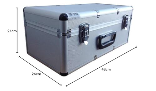 Kreher® Transportkoffer 27L - Robuster Werkzeugkoffer mit Aluminiumrahmen & ABS-Korpus, abschließbar, Metallverschlüsse, Neopren-Innenraum - Große Aufbewahrungsbox für Werkzeug, Kamera & Elektronik