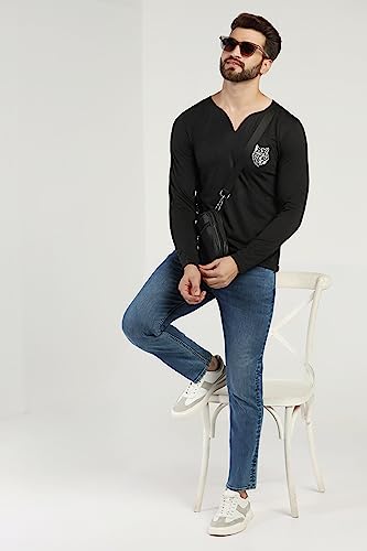 Image of INKKR Regular Fit Style V-Neck Full Sleeve T-Shirts for Men