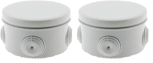 Zenitech - Scatola impermeabile IP55 Ø80 Prof. 45mm - Confezione da 2 (Bianco, Plastica, Con vite)
