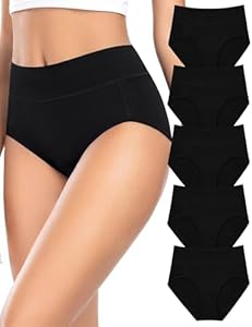 Briyat Unterhosen Damen Baumwolle UnterwäSche Frauen Brazilian Slip 5er Pack Baumwoll Hipster Wochenbett Panties Atmungsaktiv Weich Pantys Women Underwear Mehrpack Schwarz L