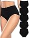 Briyat Unterhosen Damen Baumwolle UnterwäSche Frauen Brazilian Slip 5er Pack Baumwoll Hipster Wochenbett Panties Atmungsaktiv Weich Pantys Women Underwear Mehrpack Schwarz L